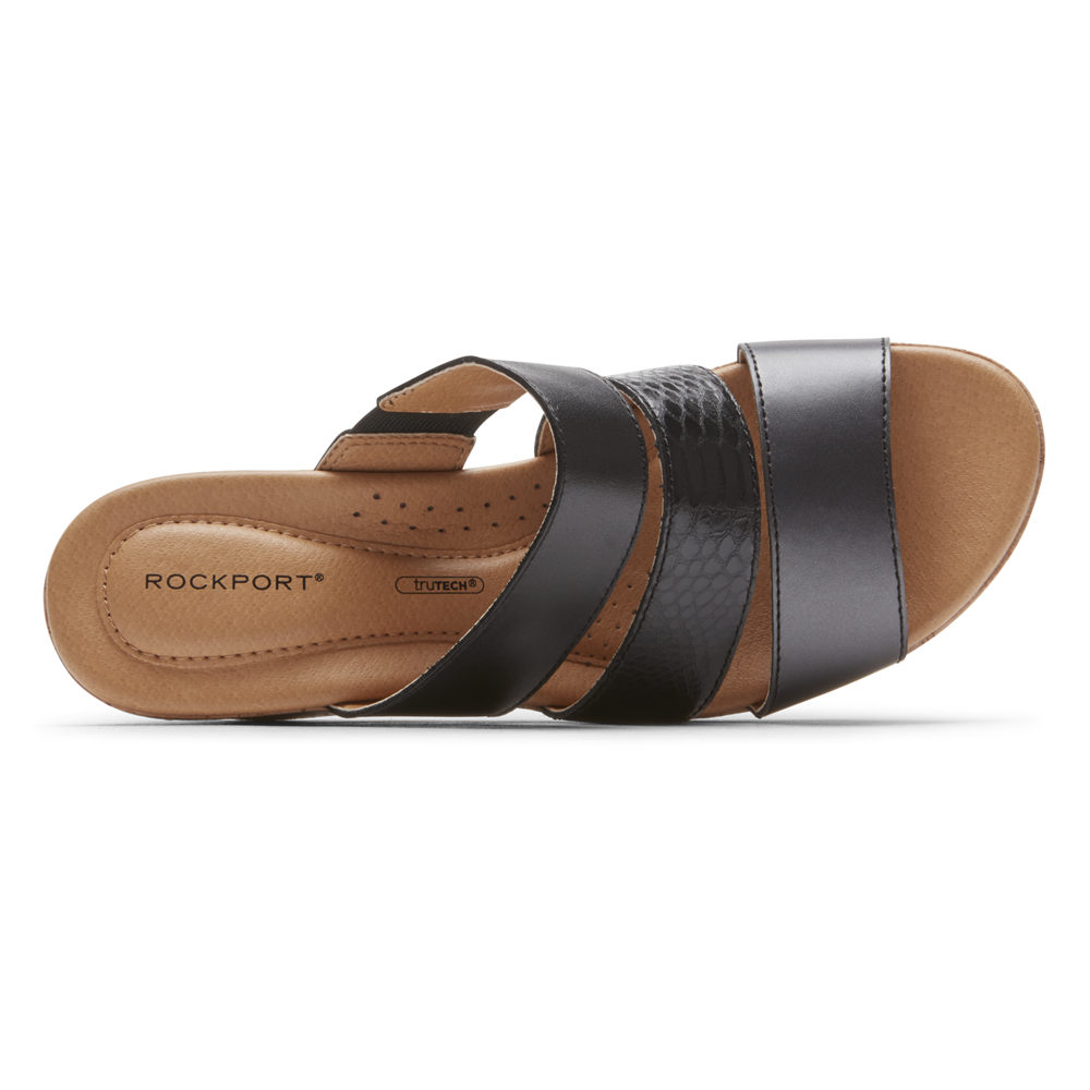 Chinelos Rockport Mulher Pretas - Lyla Banded - 31678WUHG